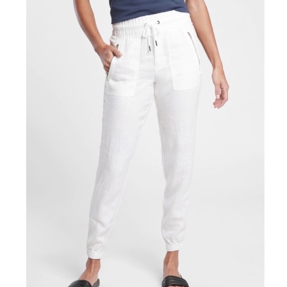 Athleta Pants & Jumpsuits Athleta White Cabo Linen Jogger Pants